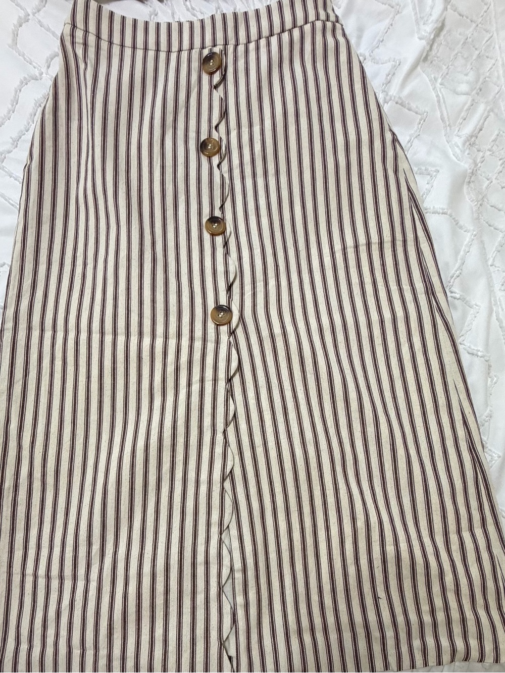Commense Cotton Striped Sleeveless Top & Midi Skirt Set - Picture 2 of 4